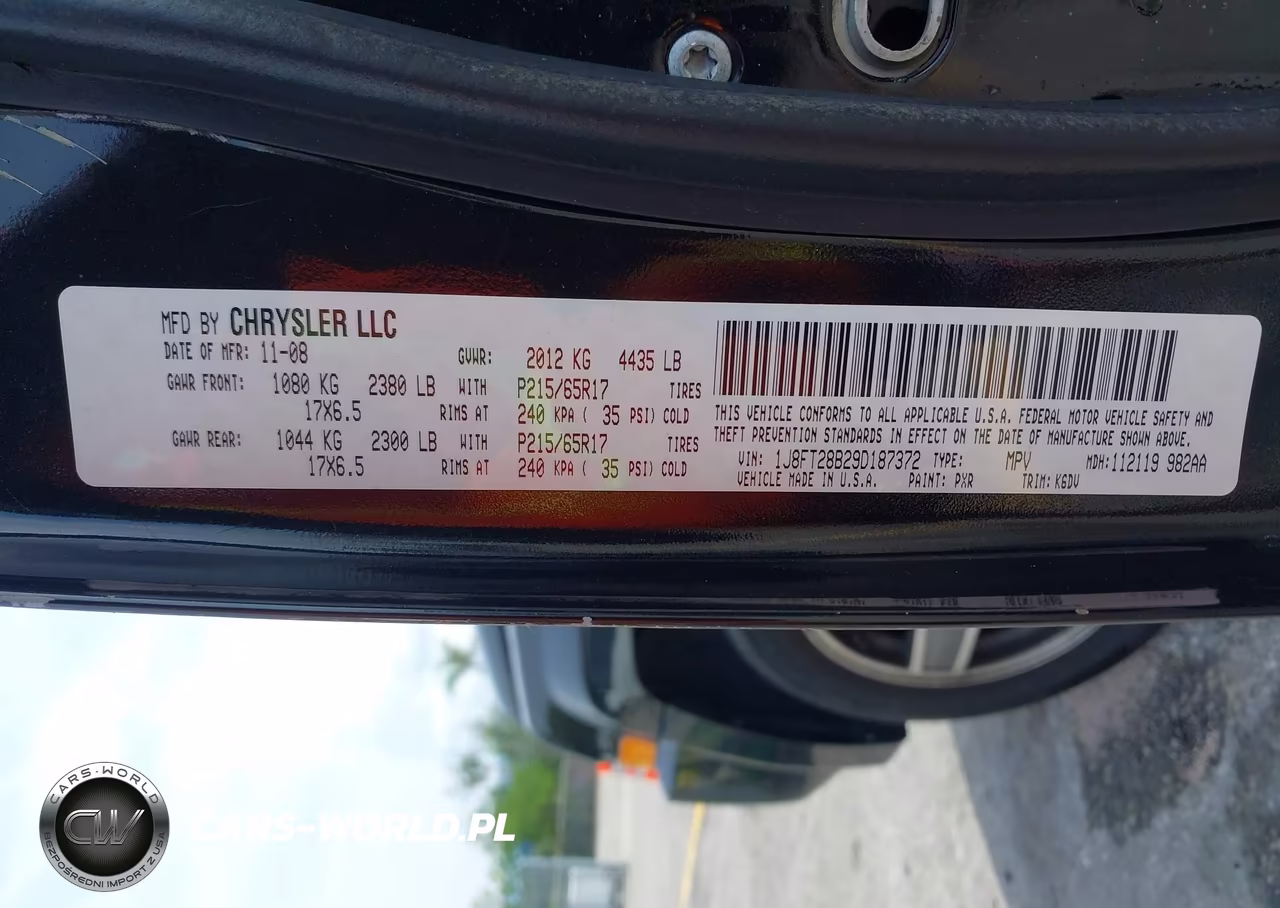 2009 Jeep Patriot Sport VIN:1J8FT28B29D187372 - 9