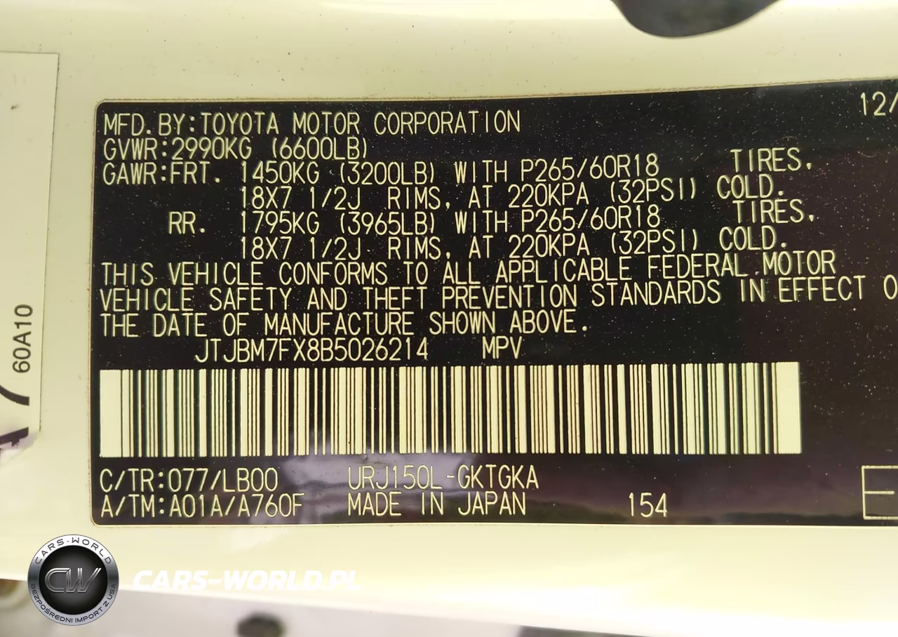 2011 Lexus Gx 460 VIN:JTJBM7FX8B5026214 - 9