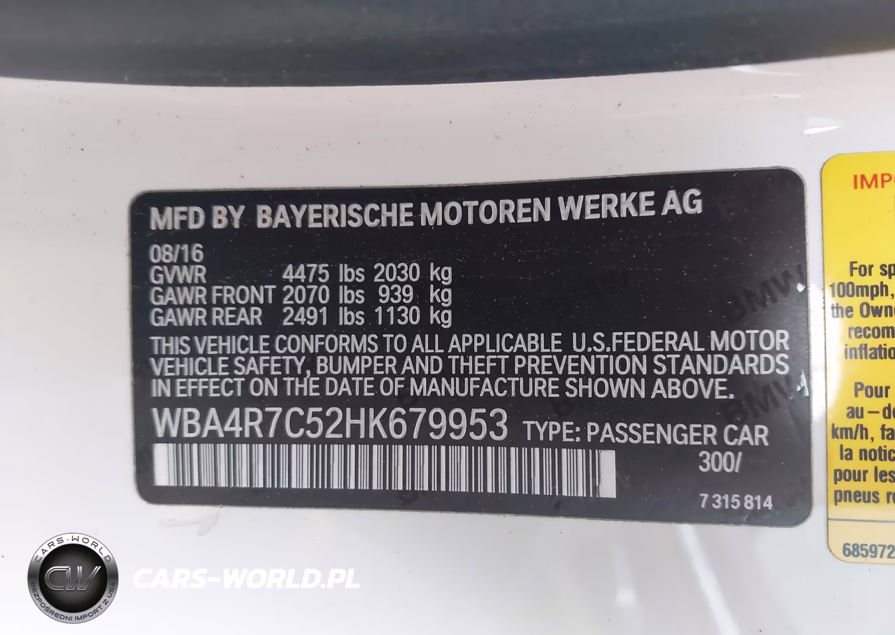 2017 BMW 430I VIN:WBA4R7C52HK679953 - 9