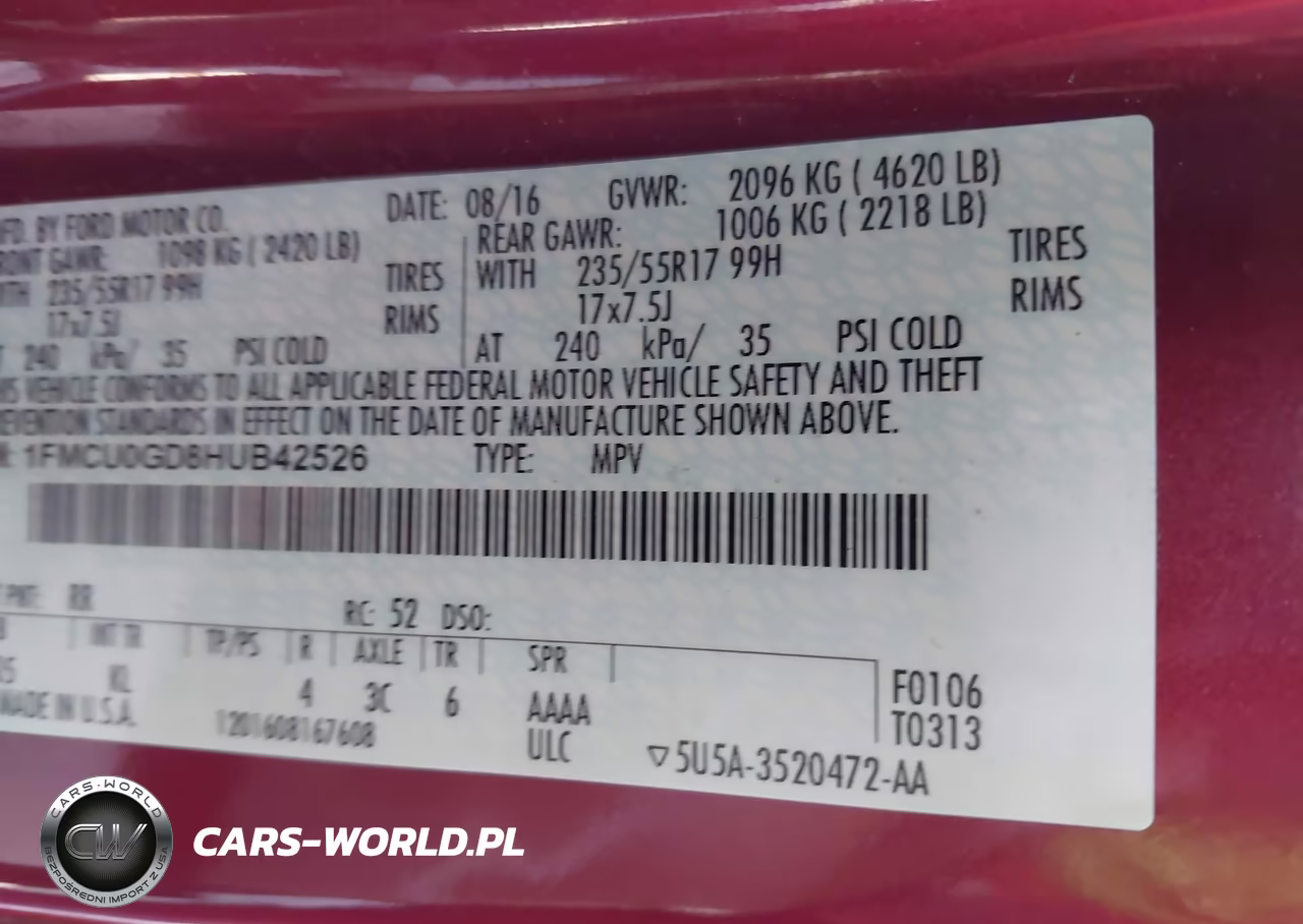 2017 Ford Escape Se VIN:1FMCU0GD8HUB42526 - 9