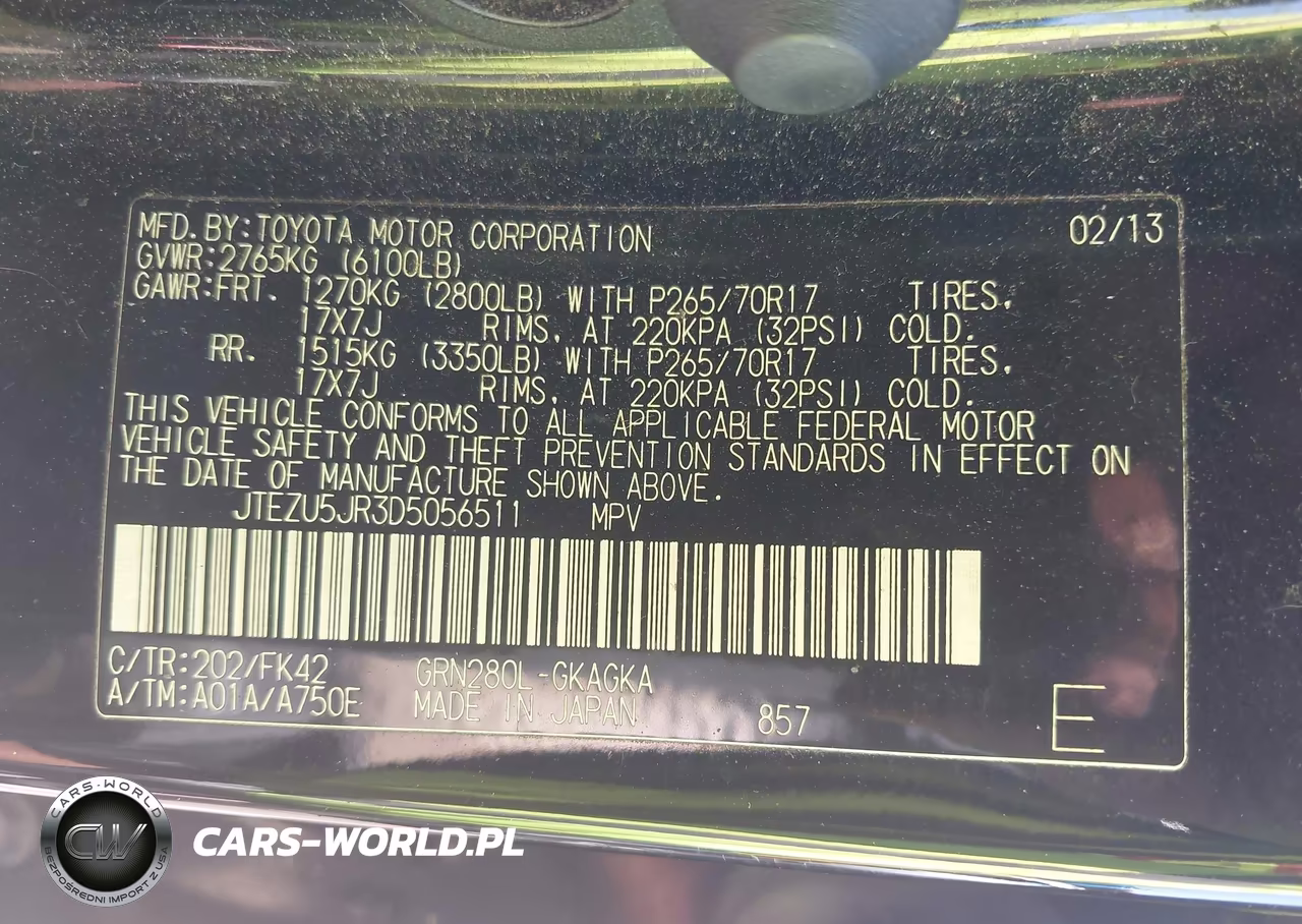 2013 Toyota 4Runner Sr5 VIN:JTEZU5JR3D5056511 - 9