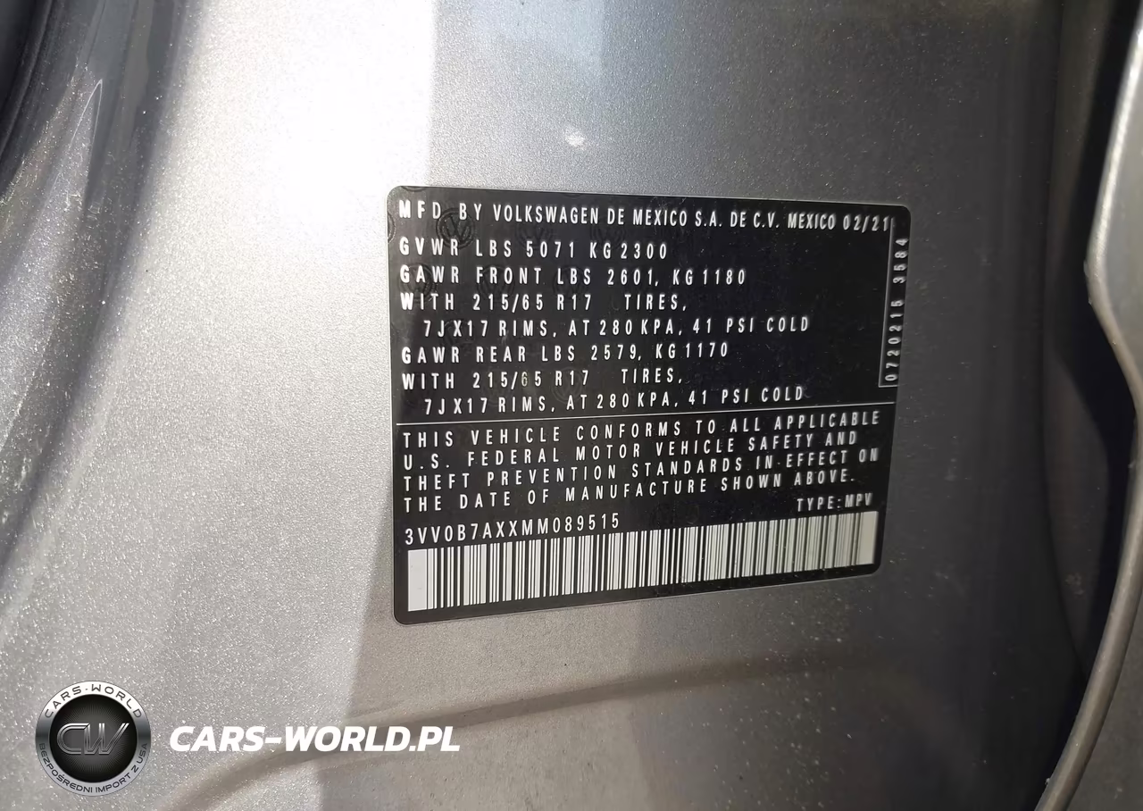 2021 Volkswagen Tiguan 2.0T S VIN:3VV0B7AXXMM089515 - 9