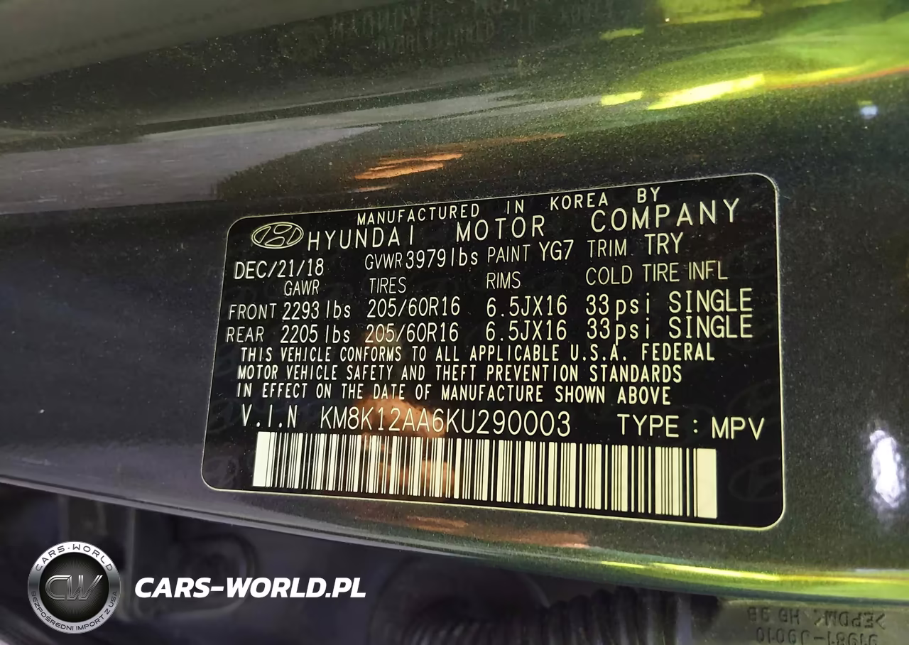 2019 Hyundai Kona Se VIN:KM8K12AA6KU290003 - 9