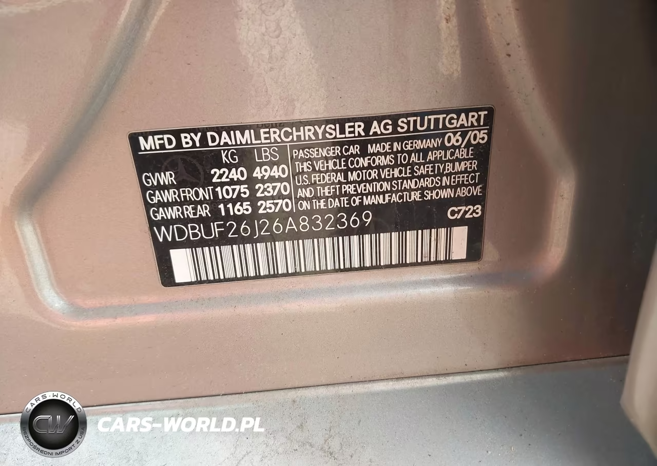2006 Mercedes-Benz E 320 Cdi VIN:WDBUF26J26A832369 - 9