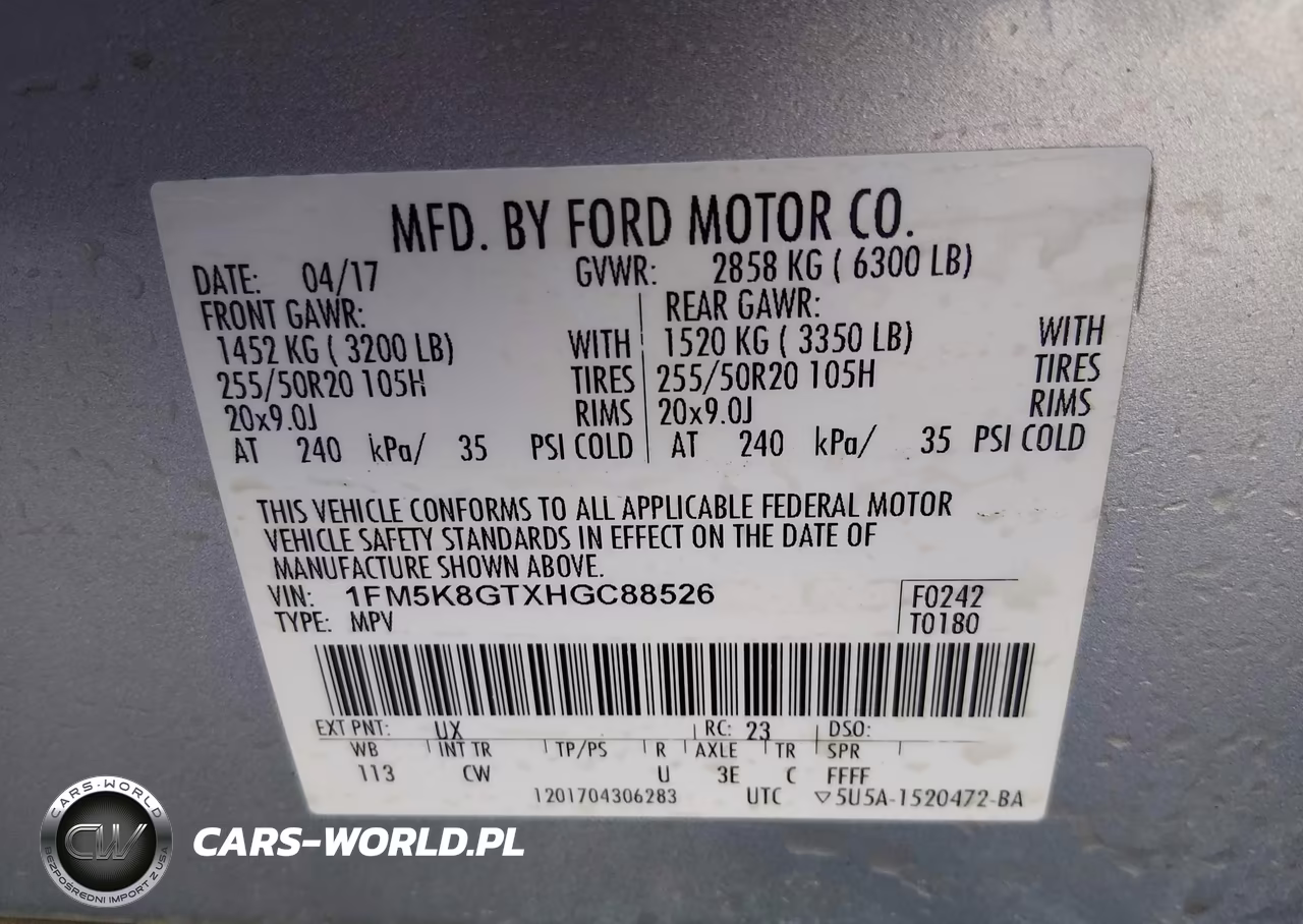 2017 Ford Explorer Sport VIN:1FM5K8GTXHGC88526 - 9