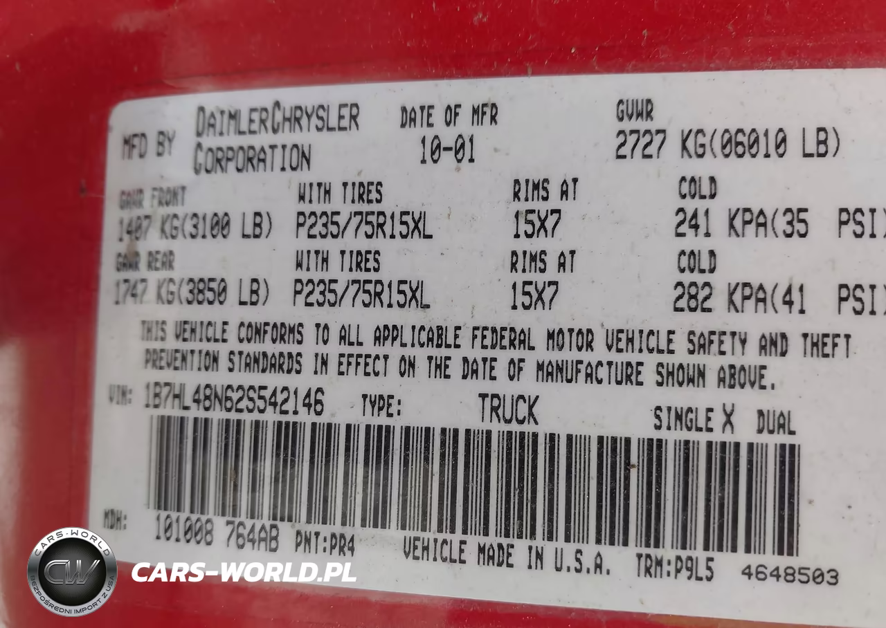 2002 Dodge Dakota Slt VIN:1B7HL48N62S542146 - 9