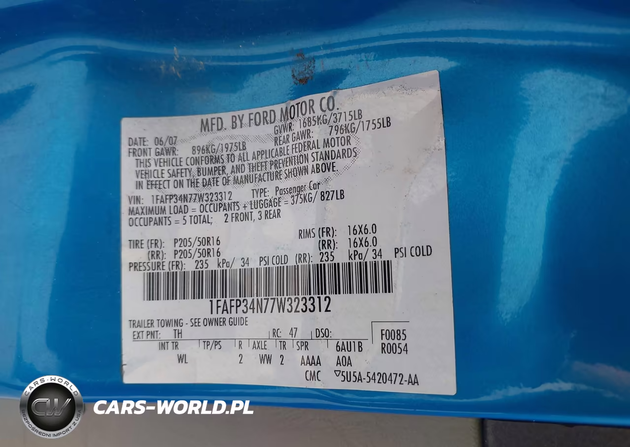 2007 Ford Focus S-Se-Ses VIN:1FAFP34N77W323312 - 9