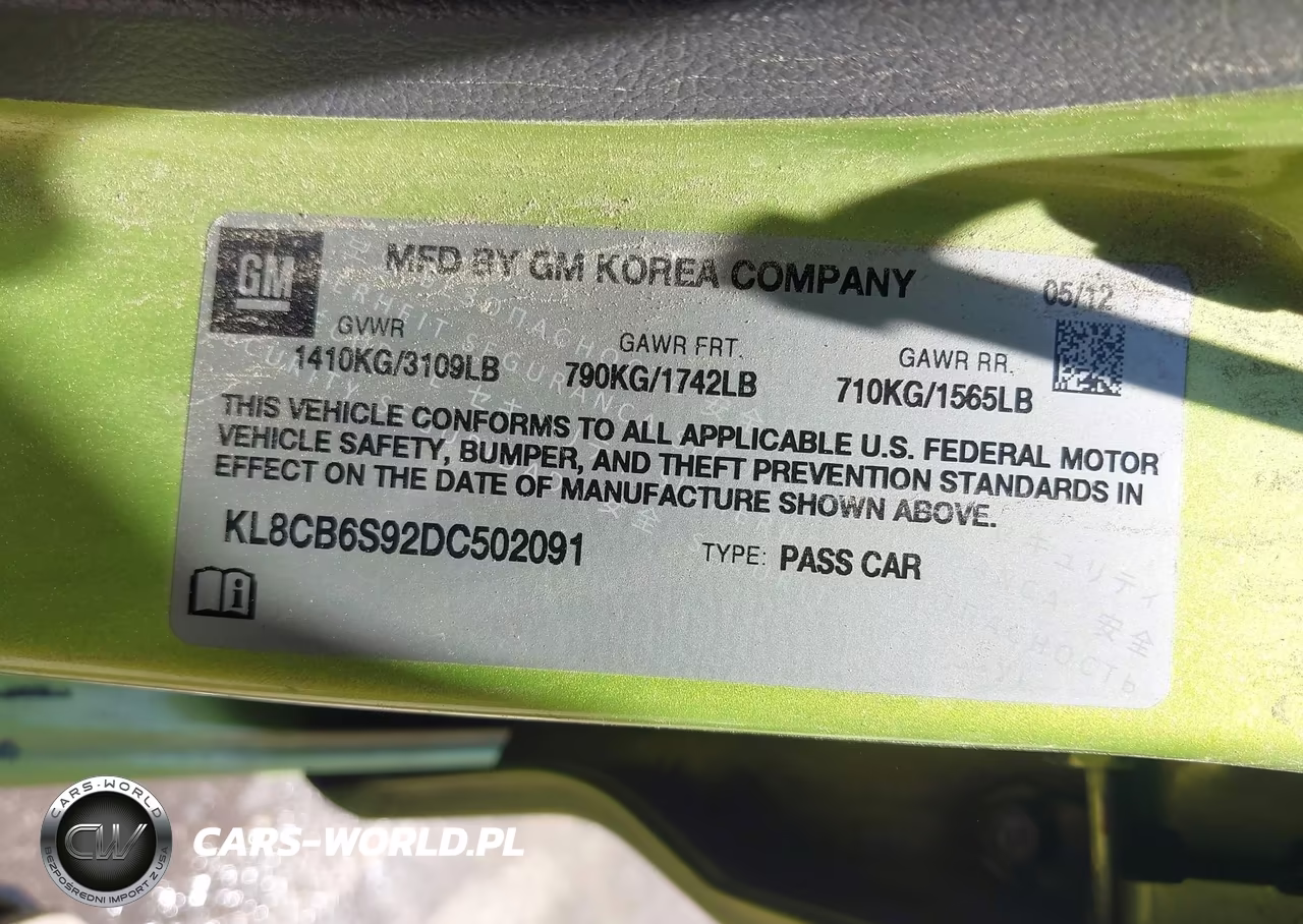 2013 Chevrolet Spark Ls Auto VIN:KL8CB6S92DC502091 - 9