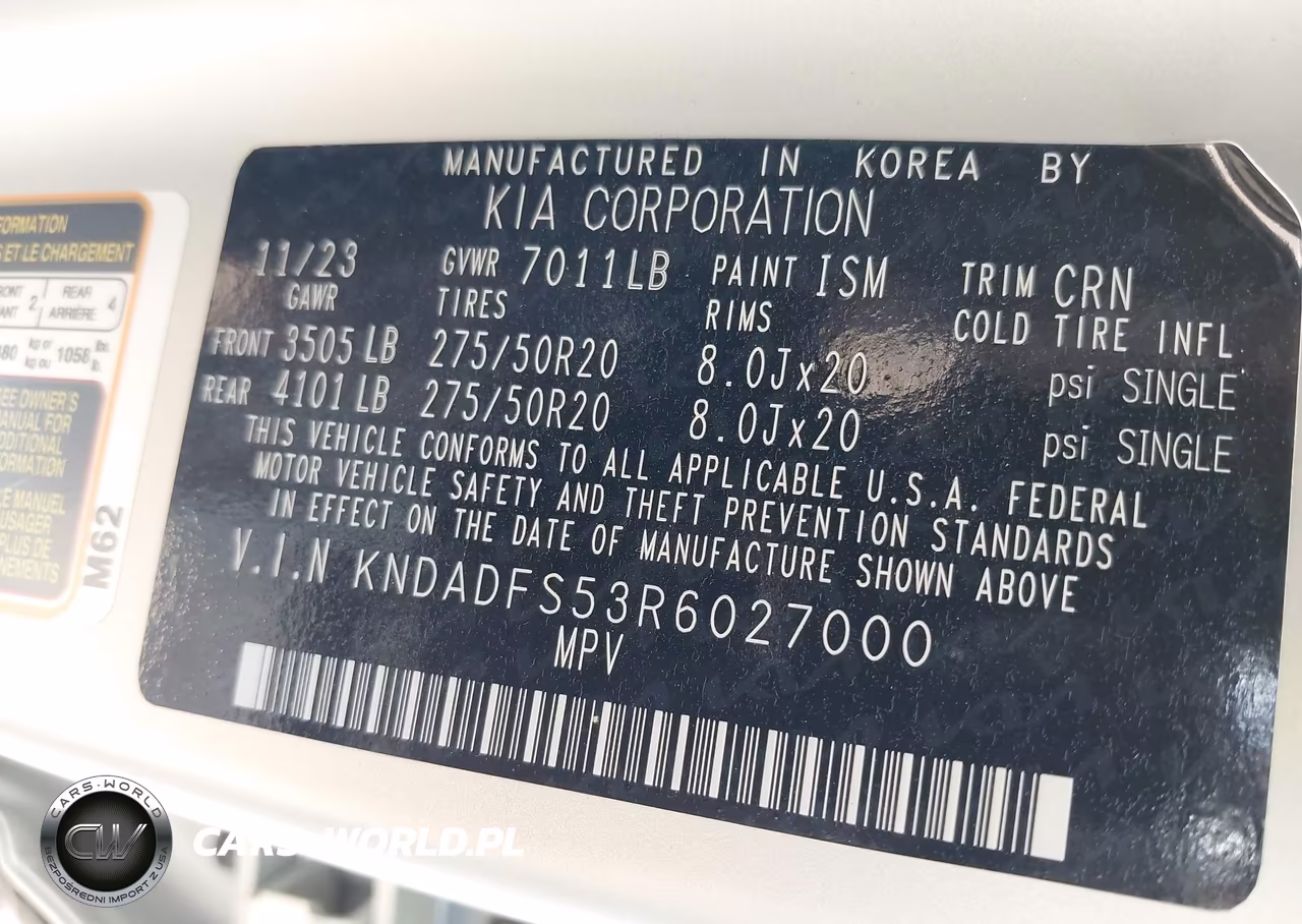 2024 Kia Ev9 Land VIN:KNDADFS53R6027000 - 9