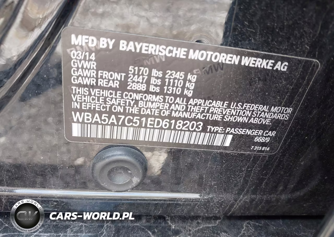 2014 BMW 528I xDrive VIN:WBA5A7C51ED618203 - 9