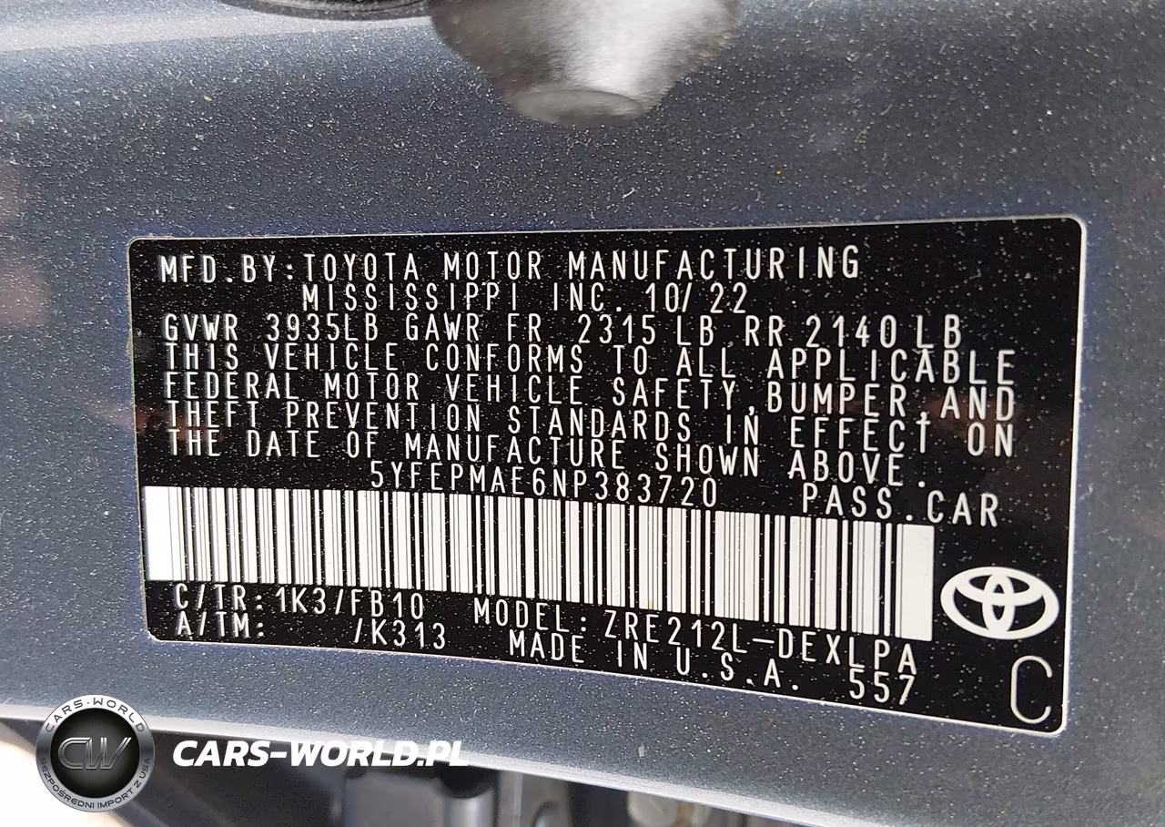 2022 Toyota Corolla Le VIN:5YFEPMAE6NP383720 - 9