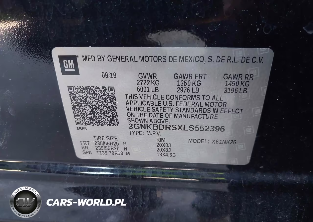2020 Chevrolet Blazer Fwd 3Lt VIN:3GNKBDRSXLS552396 - 9
