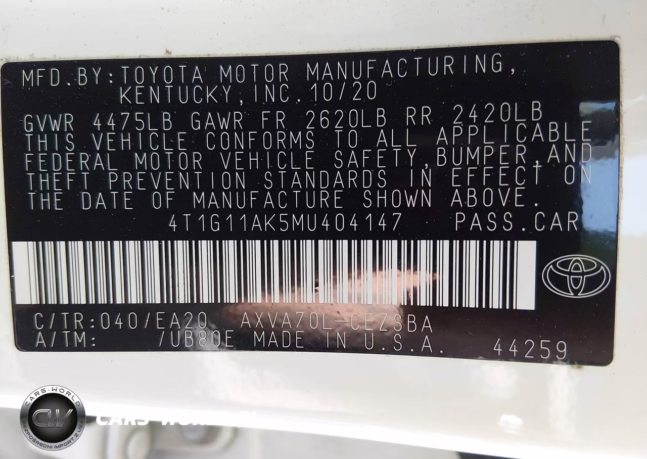 2021 Toyota Camry Se VIN:4T1G11AK5MU404147 - 9