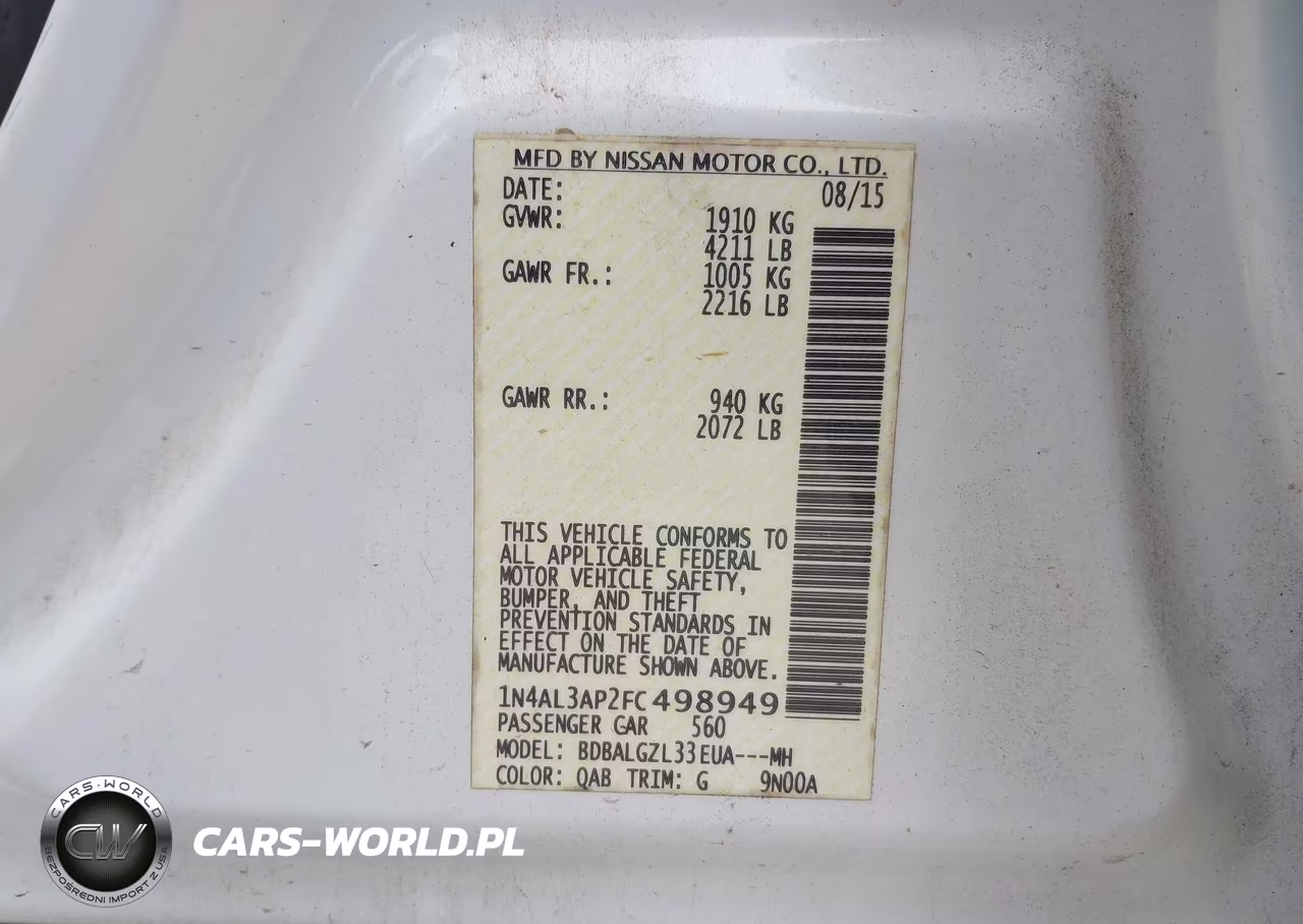 2015 Nissan Altima 2.5 S VIN:1N4AL3AP2FC498949 - 9
