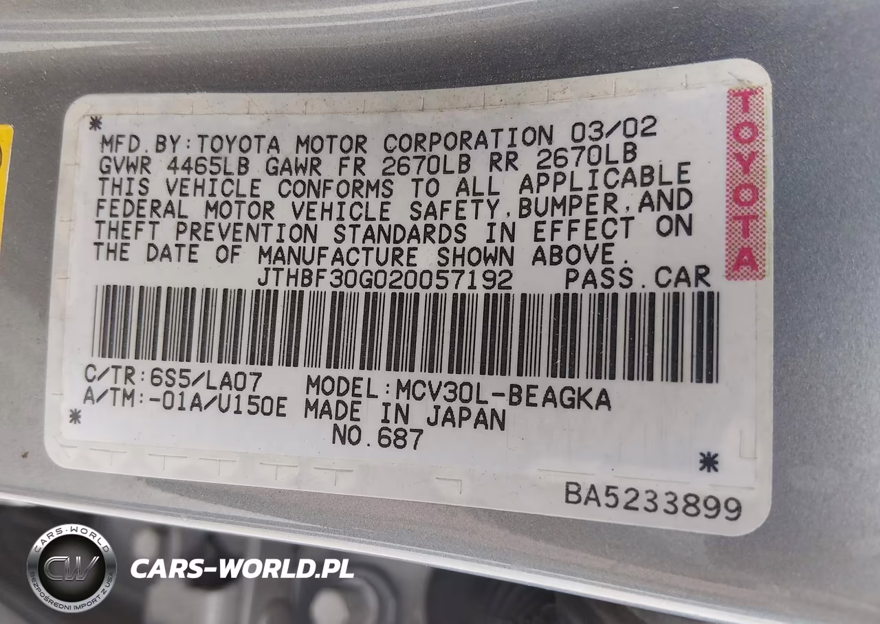 2002 Lexus Es 300 VIN:JTHBF30G020057192 - 9