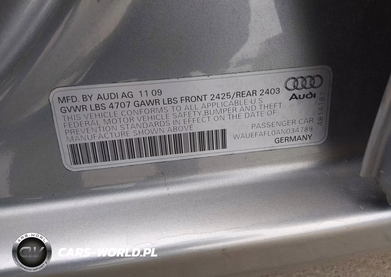2010 Audi A4 2.0T Premium VIN:WAUEFAFL0AN034789 - 9