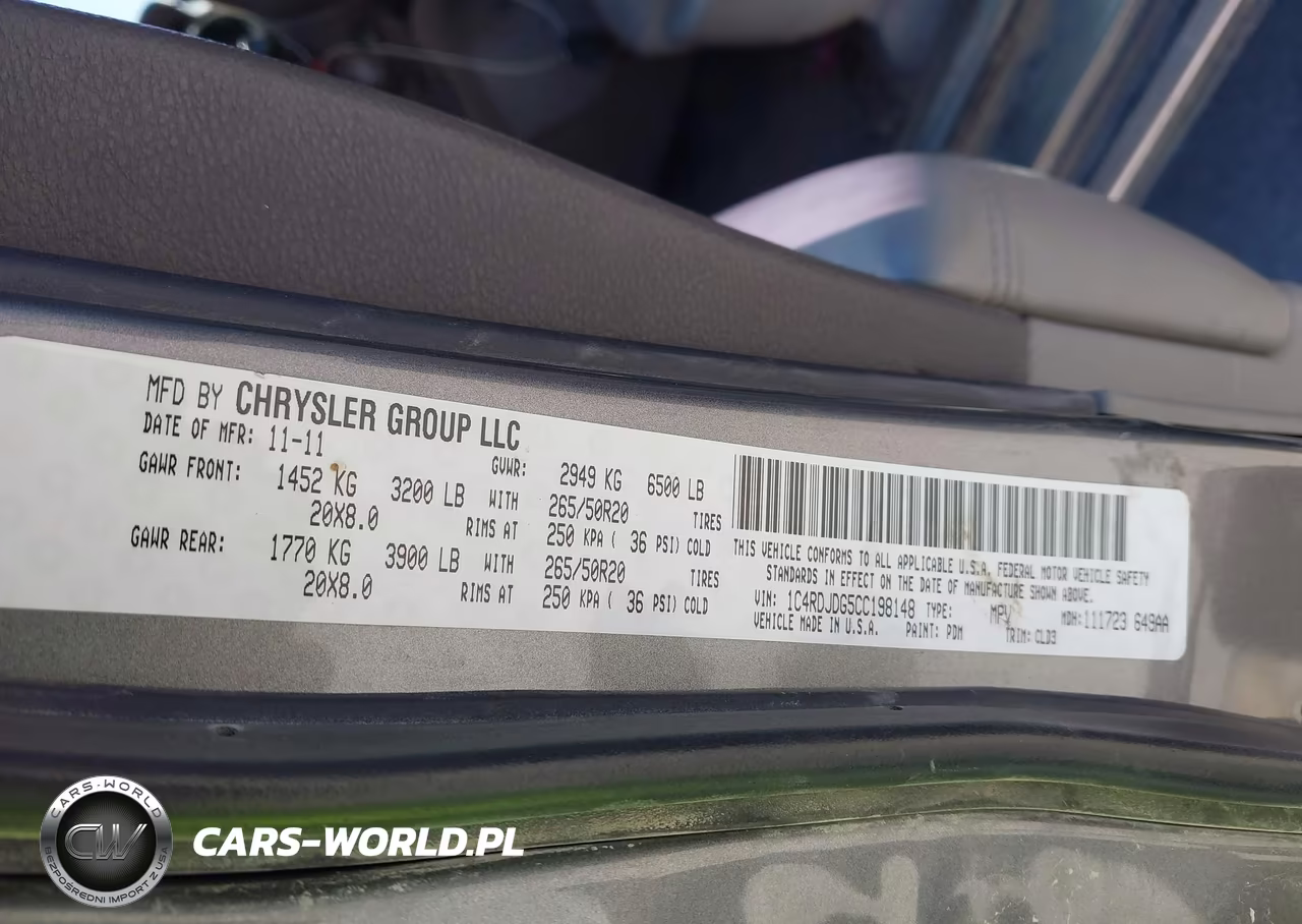 2012 Dodge Durango Crew VIN:1C4RDJDG5CC198148 - 9