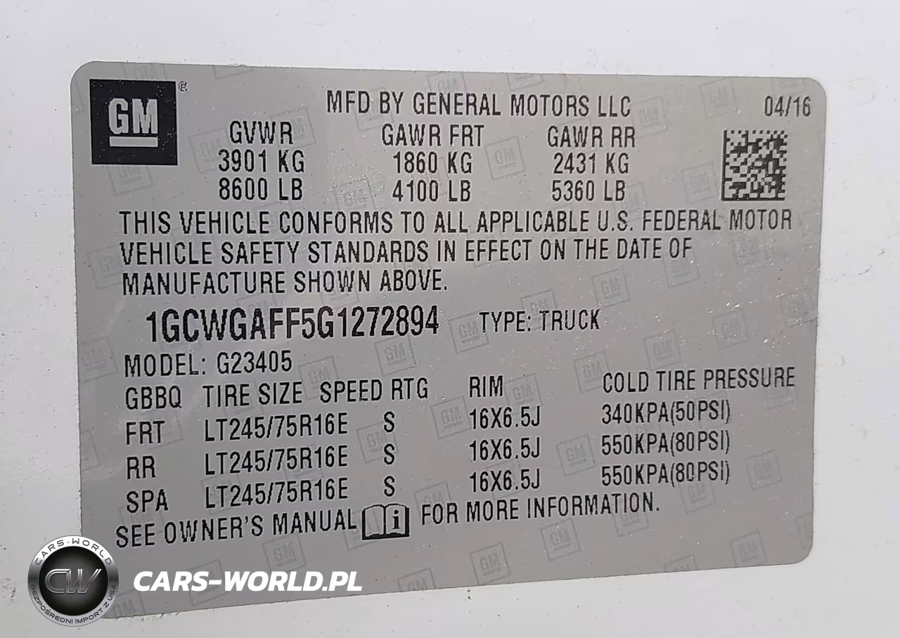 2016 Chevrolet Express 2500 Work Van VIN:1GCWGAFF5G1272894 - 9