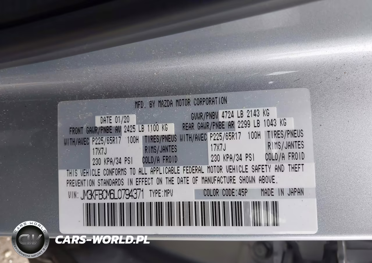 2020 Mazda Cx-5 Touring VIN:JM3KFBCM6L0794371 - 9