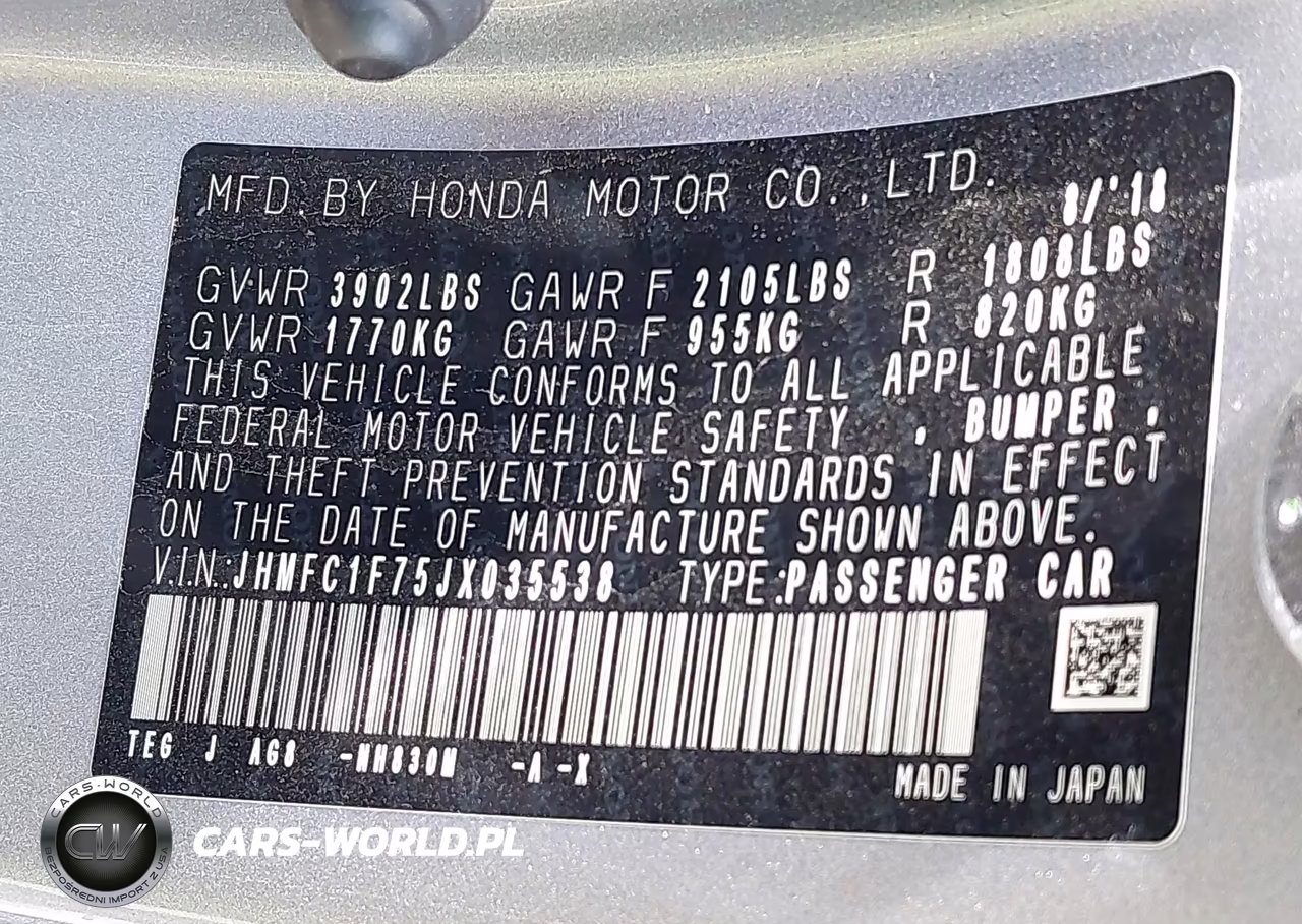 2018 Honda Civic Ex-L VIN:JHMFC1F75JX035538 - 9