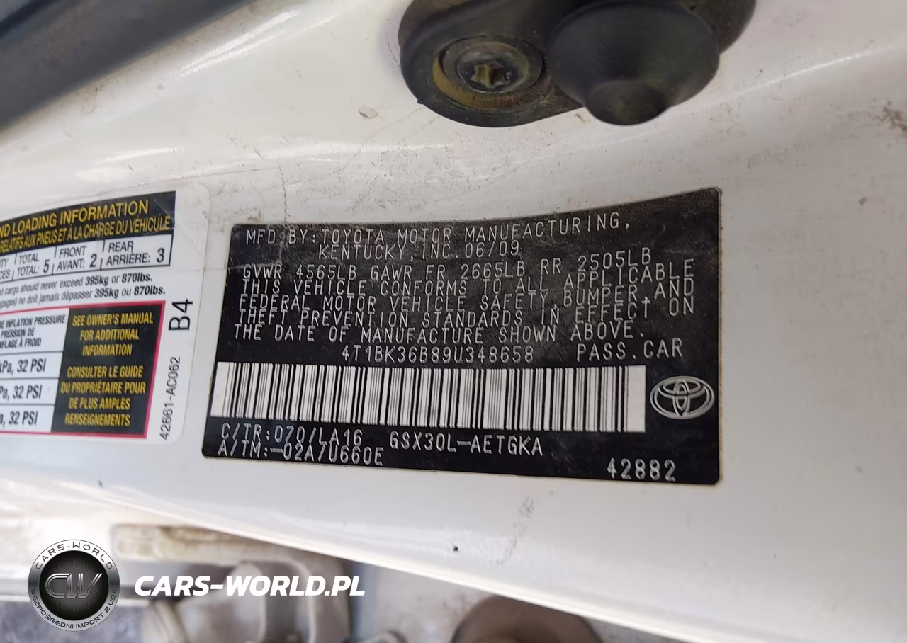 2009 Toyota Avalon Xls VIN:4T1BK36B89U348658 - 9
