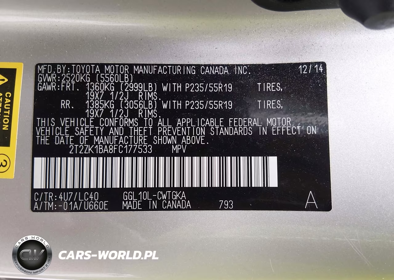 2015 Lexus Rx 350 VIN:2T2ZK1BA8FC177533 - 9
