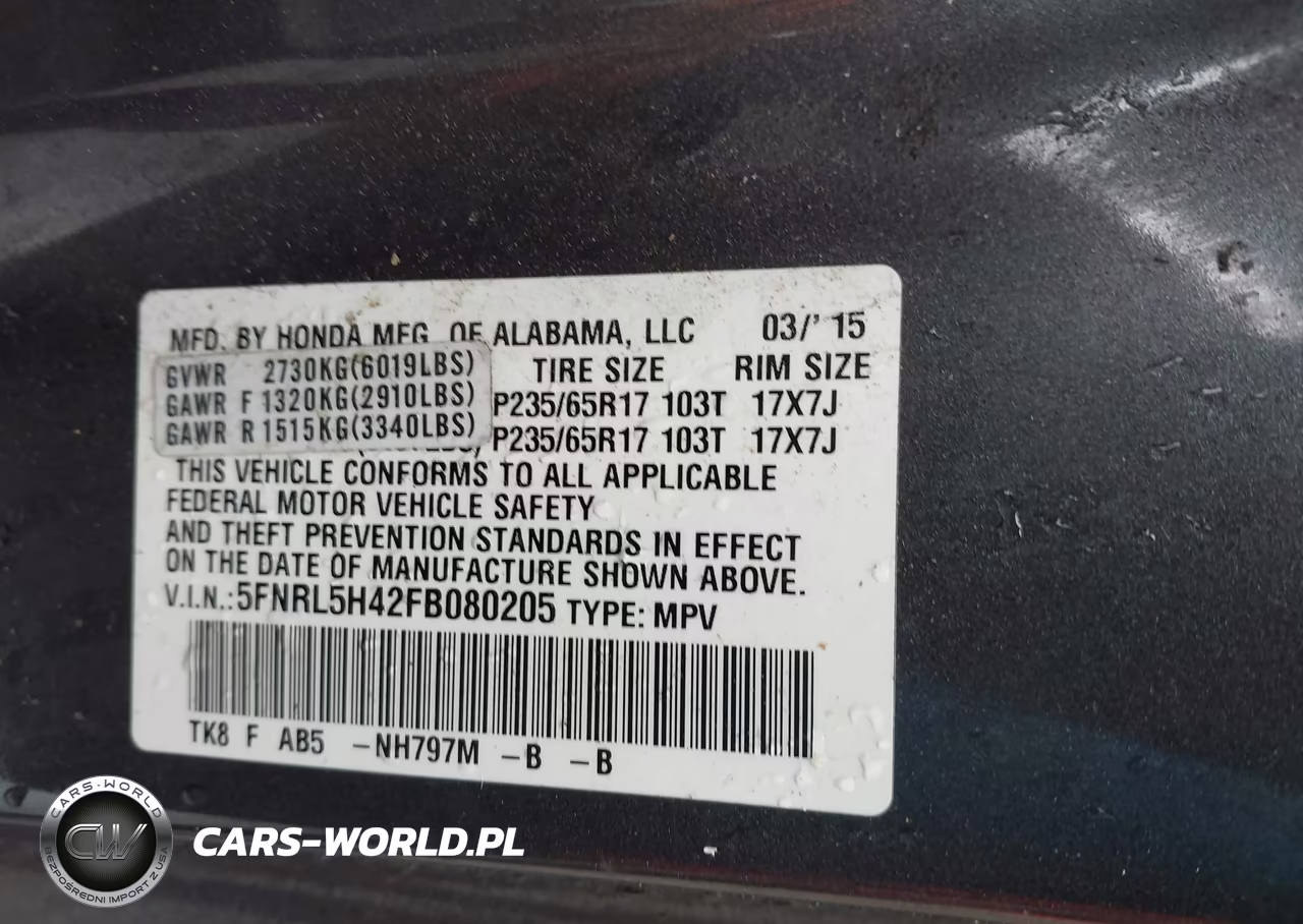 2015 Honda Odyssey Ex VIN:5FNRL5H42FB080205 - 9