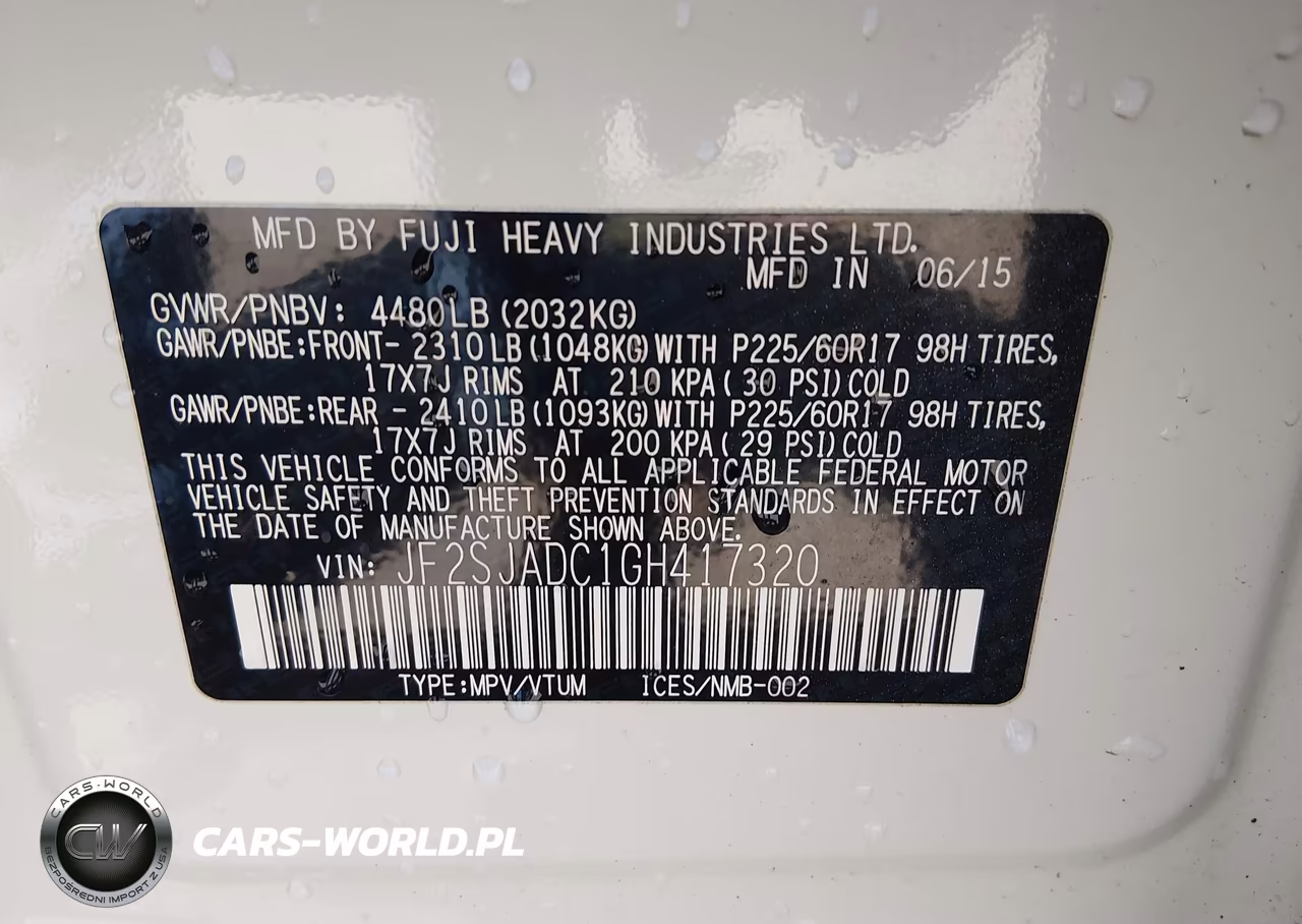 2016 Subaru Forester 2.5I Premium VIN:JF2SJADC1GH417320 - 9