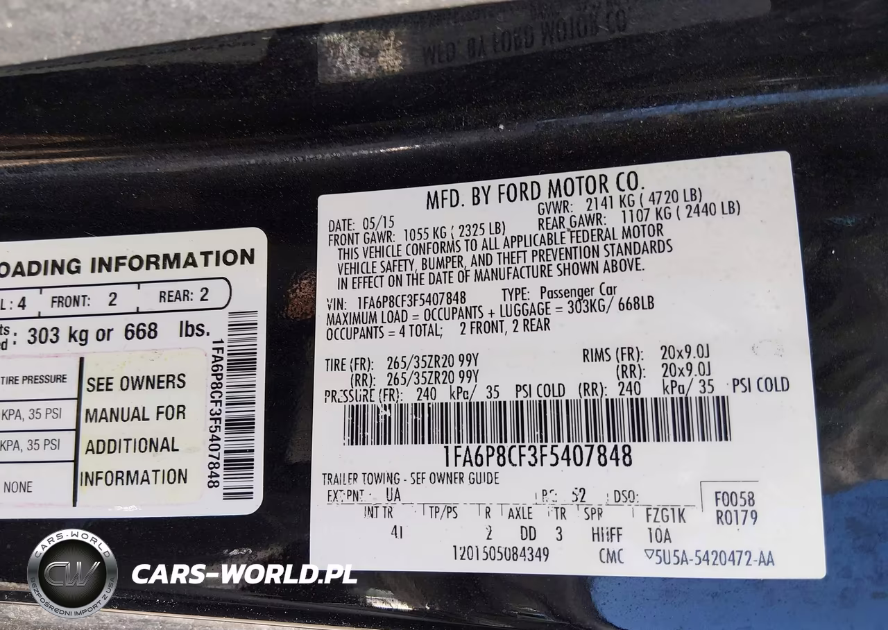 2015 Ford Mustang Gt Premium VIN:1FA6P8CF3F5407848 - 9
