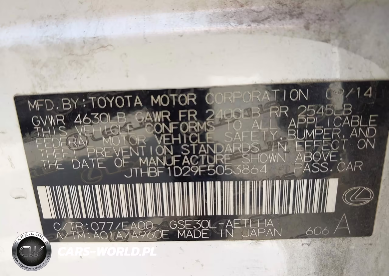 2015 Lexus Is 250 VIN:JTHBF1D29F5053864 - 9