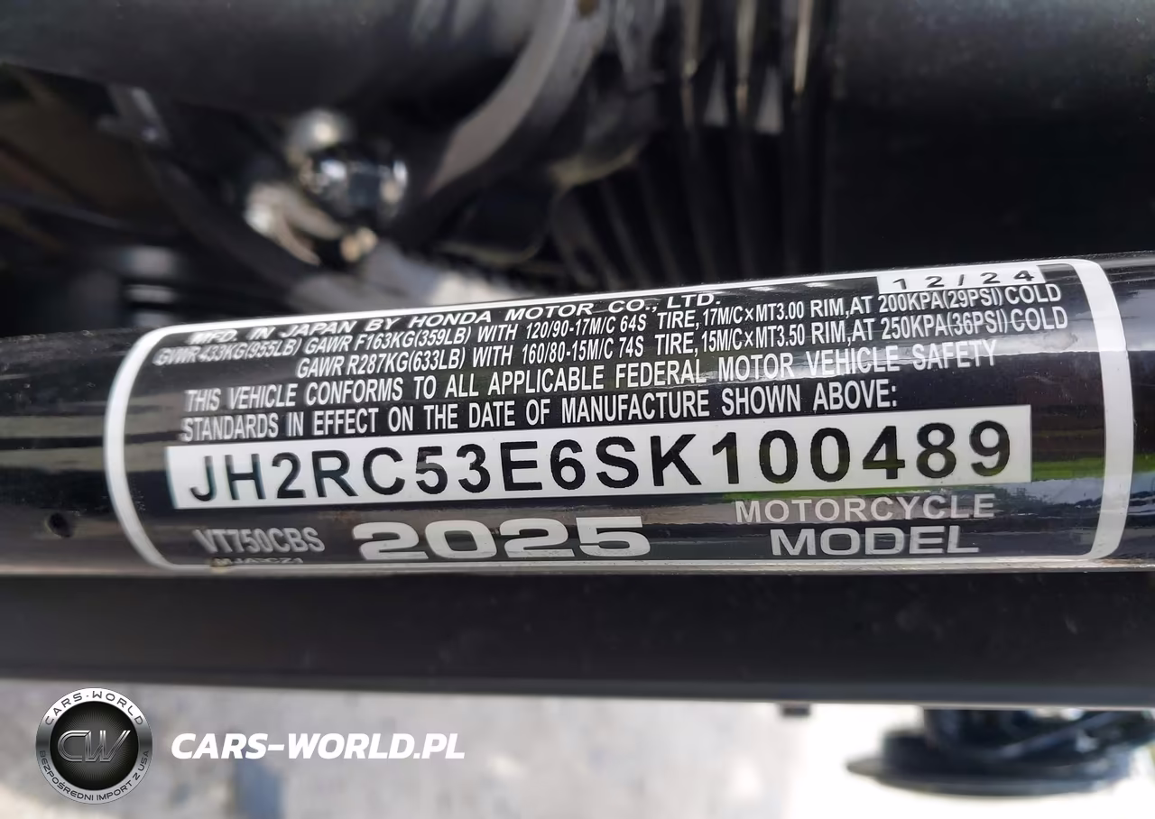 2025 Honda Vt750 C2B VIN:JH2RC53E6SK100489 - 10