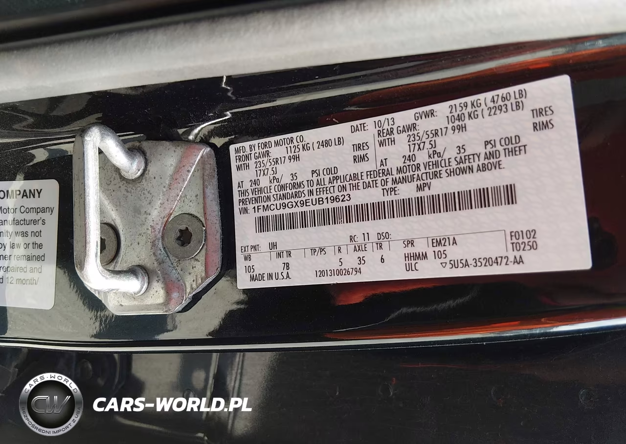 2014 Ford Escape Se VIN:1FMCU9GX9EUB19623 - 9