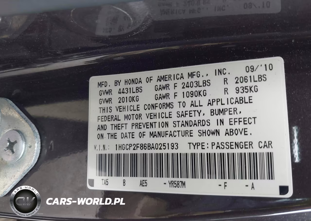 2011 Honda Accord 2.4 Ex-L VIN:1HGCP2F86BA025193 - 9