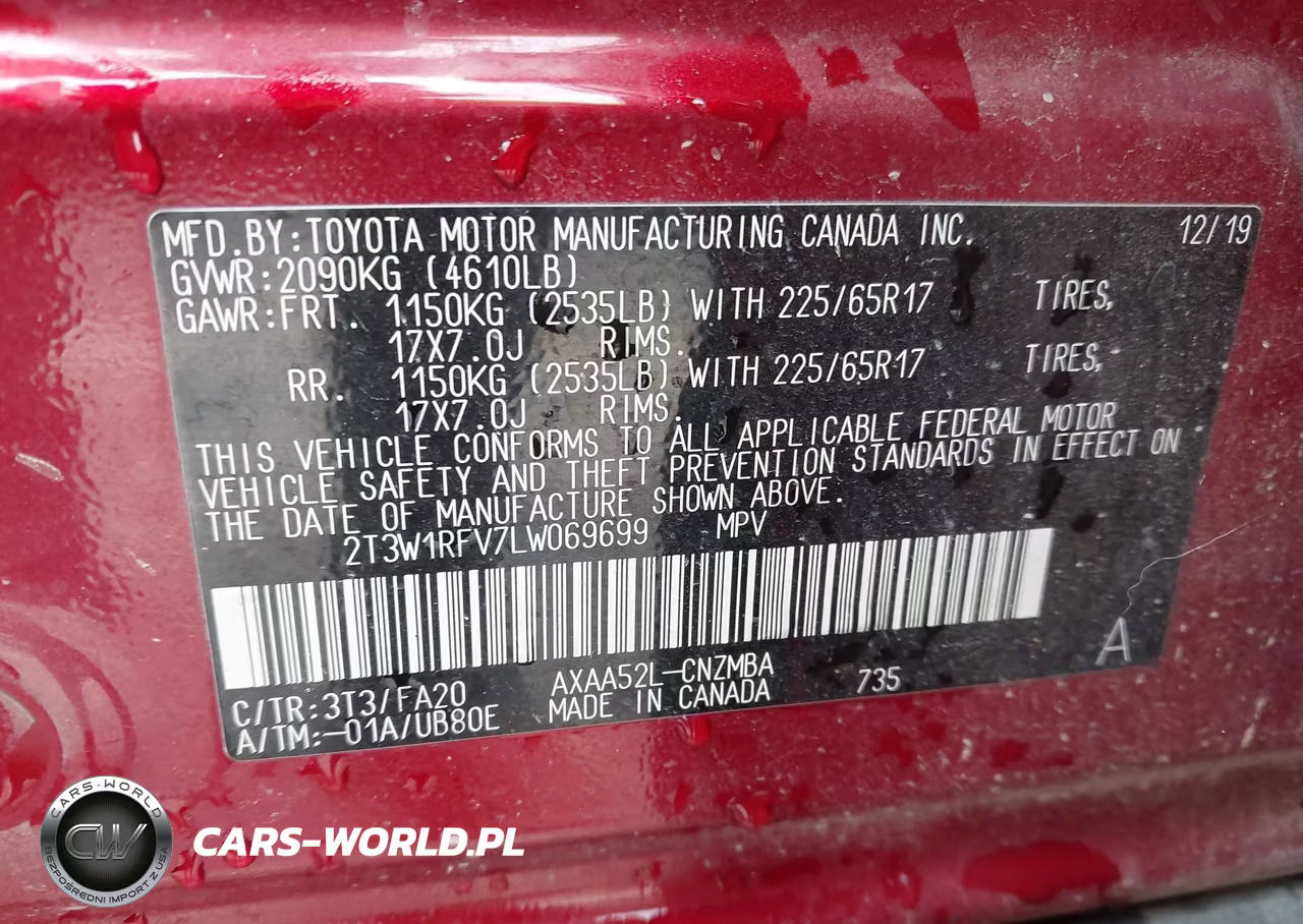 2020 Toyota Rav4 Xle VIN:2T3W1RFV7LW069699 - 9
