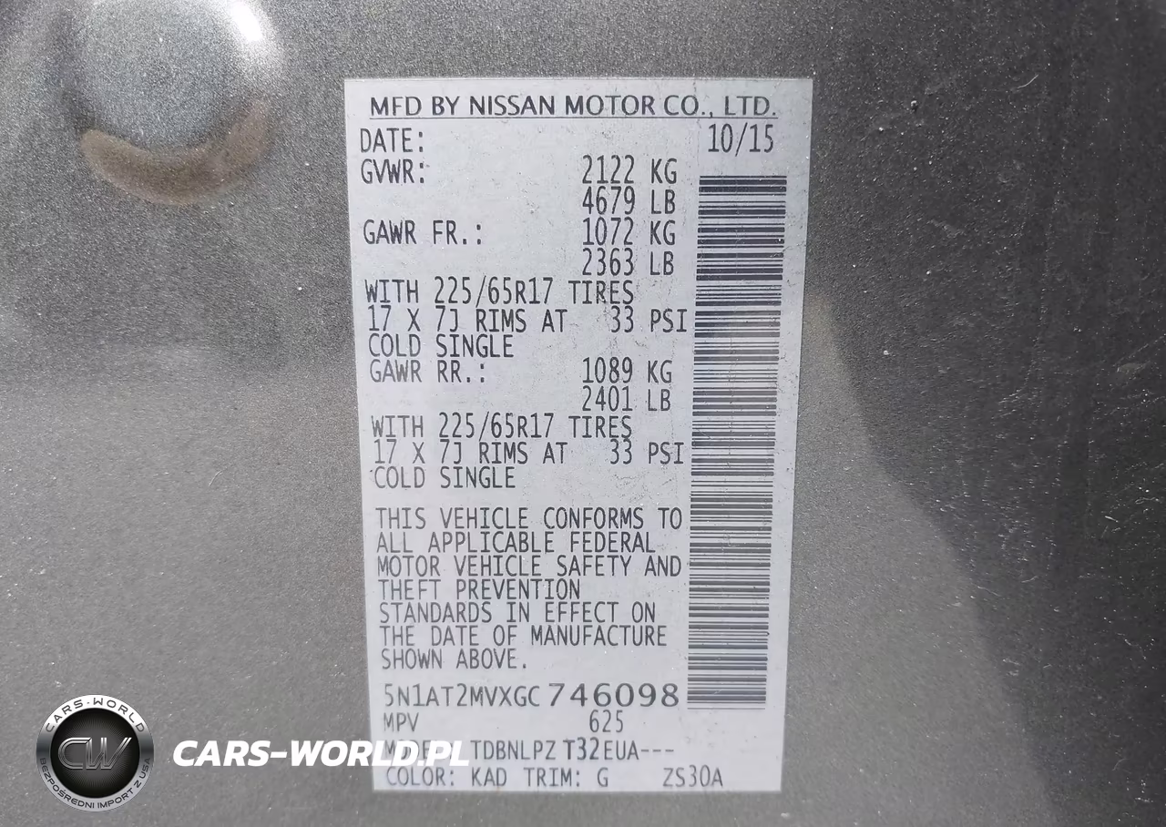 2016 Nissan Rogue S-Sl-Sv VIN:5N1AT2MVXGC746098 - 9