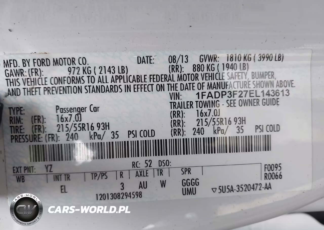 2014 Ford Focus Se VIN:1FADP3F27EL143613 - 9