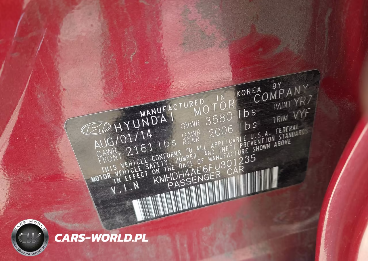 2015 Hyundai Elantra Limited (Ulsan Plant) VIN:KMHDH4AE6FU301235 - 9