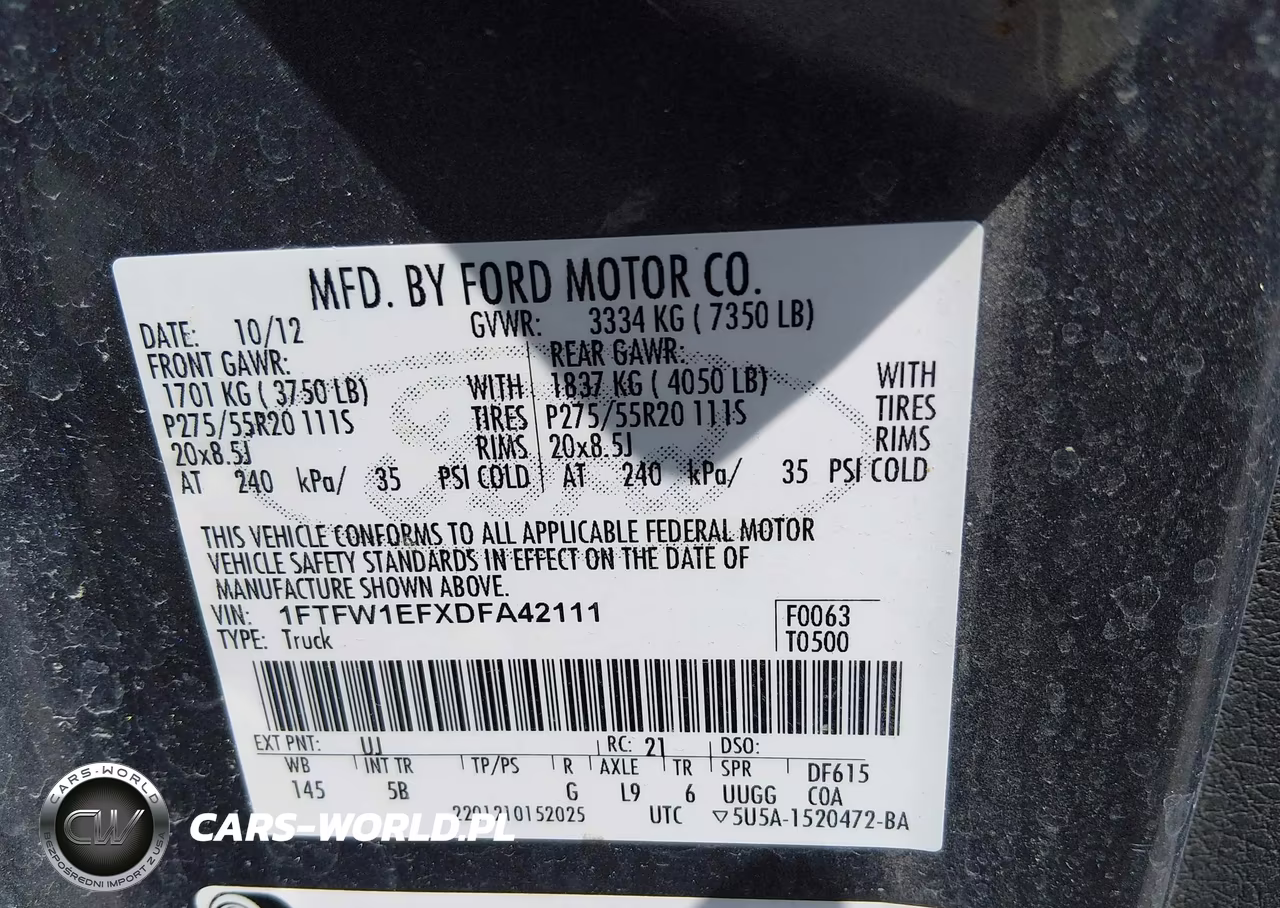 2013 Ford F-150 Fx4 VIN:1FTFW1EFXDFA42111 - 9