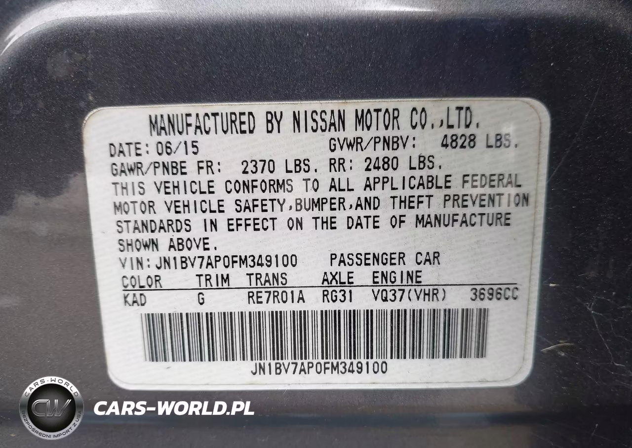 INFINITI Q50 VIN:JN1BV7AP0FM349100 - 9