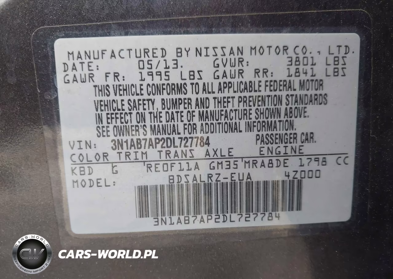2013 Nissan Sentra Sr VIN:3N1AB7AP2DL727784 - 9