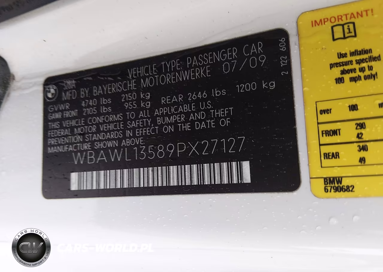 2009 BMW 328I VIN:WBAWL13589PX27127 - 9
