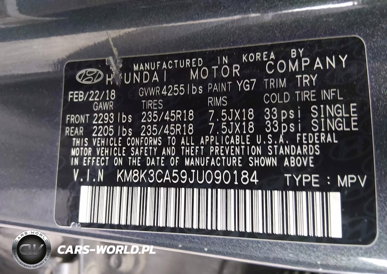 2018 Hyundai Kona Limited VIN:KM8K3CA59JU090184 - 9