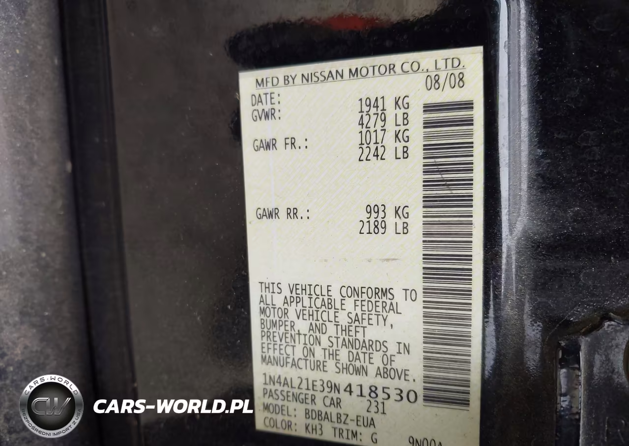 2009 Nissan Altima 2.5 S VIN:1N4AL21E39N418530 - 9