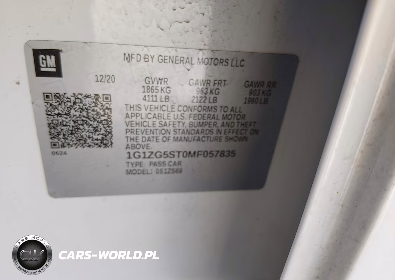 2021 Chevrolet Malibu Fwd Rs VIN:1G1ZG5ST0MF057835 - 9