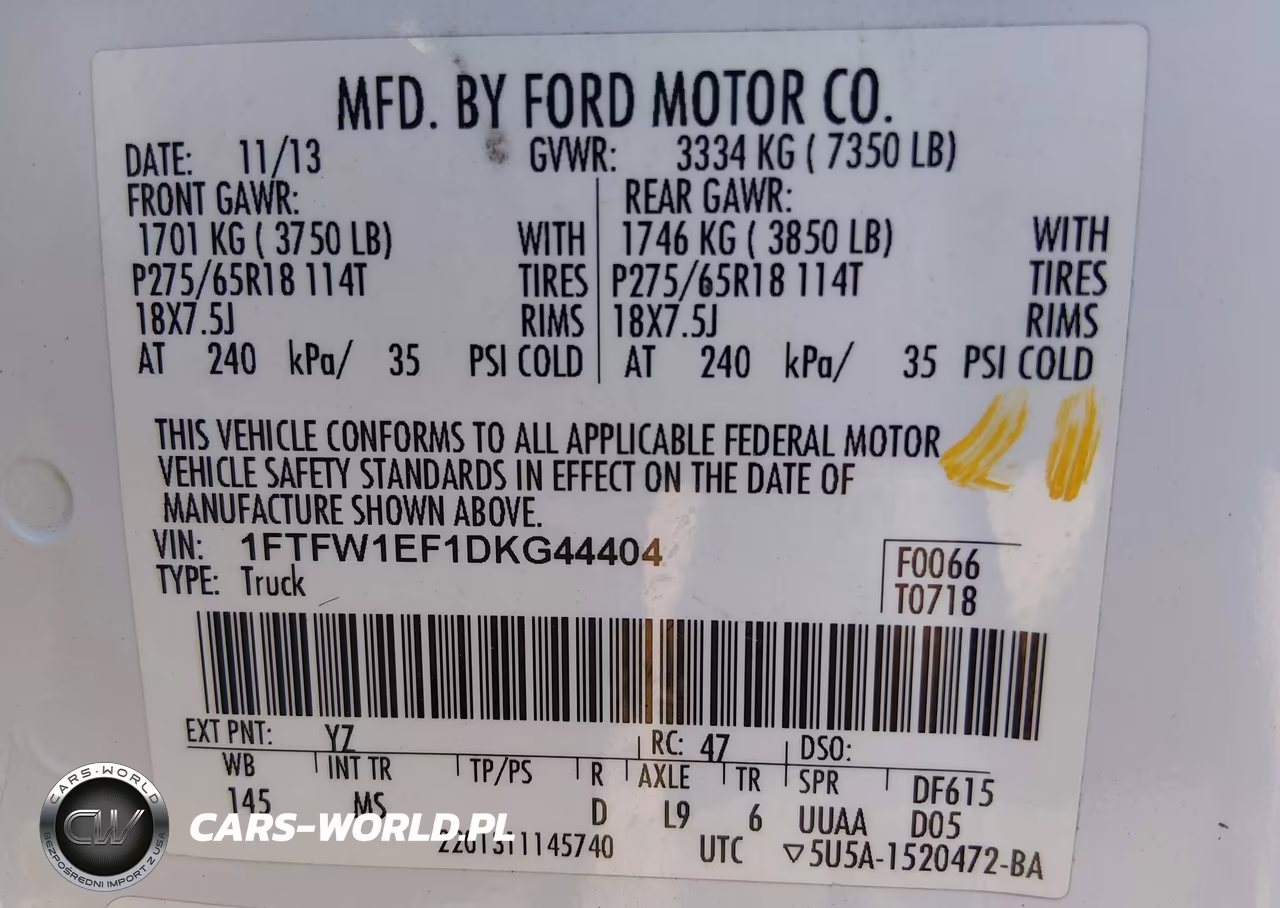2013 Ford F-150 Xlt VIN:1FTFW1EF1DKG44404 - 9