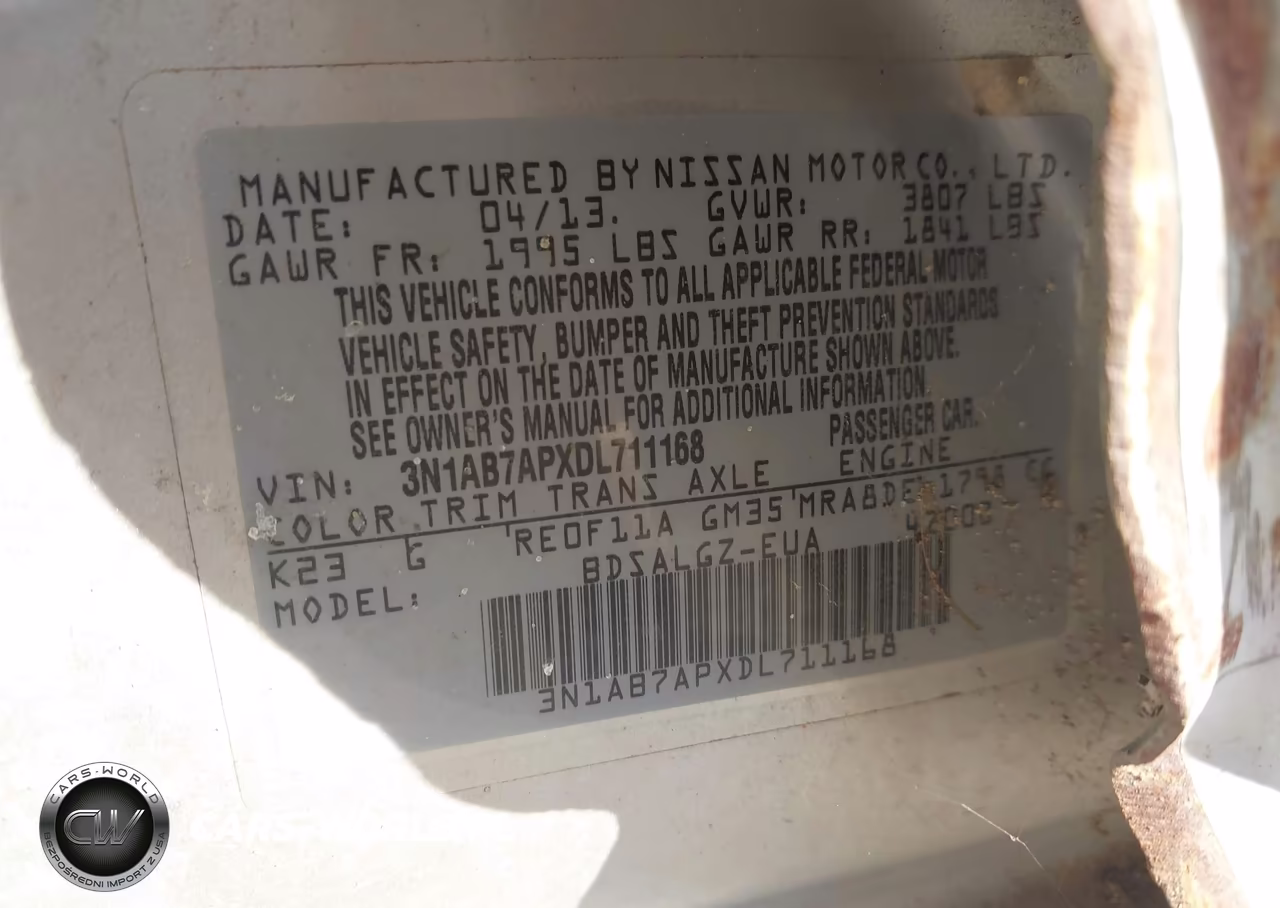 2013 Nissan Sentra Sl VIN:3N1AB7APXDL711168 - 9