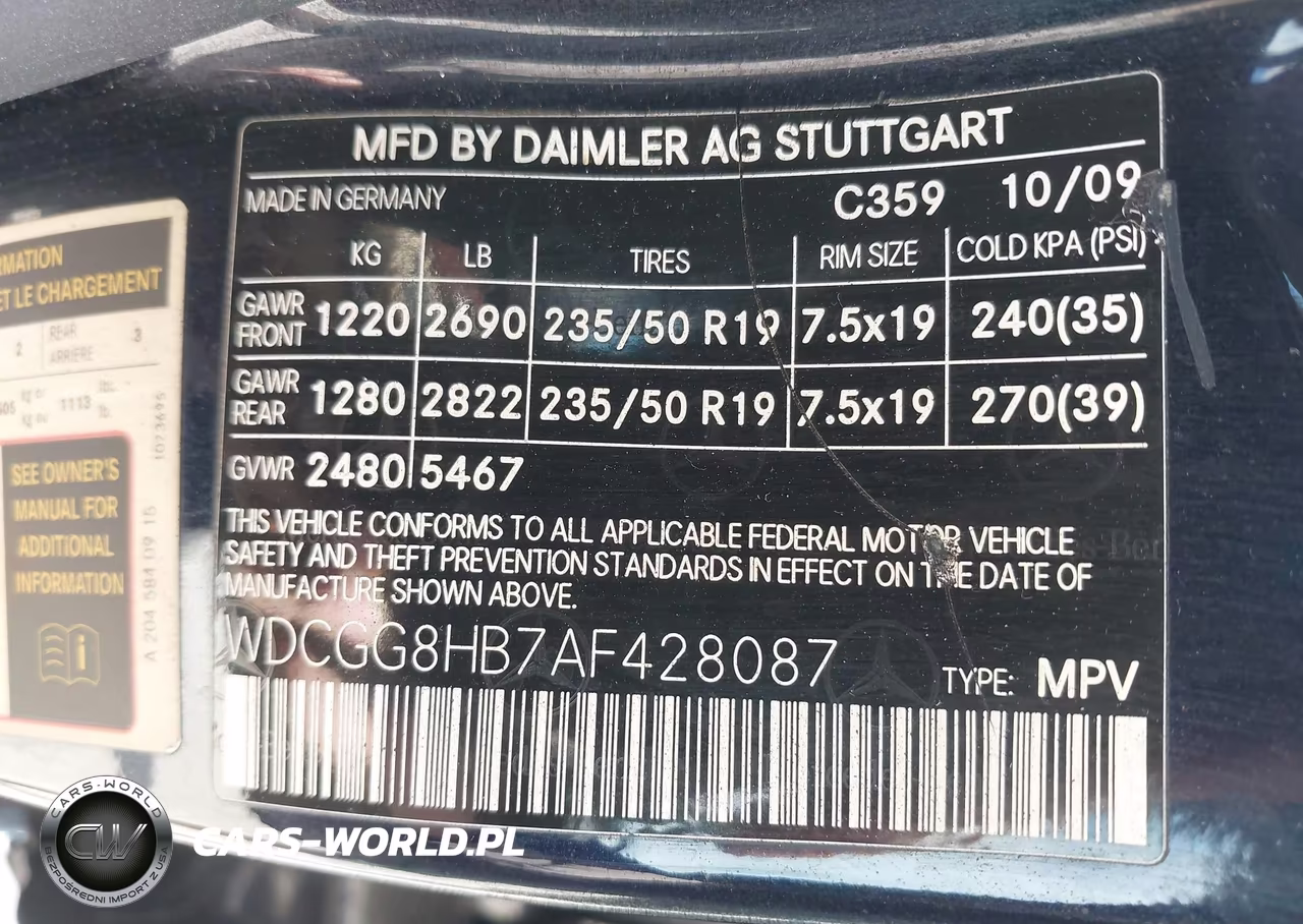 2010 Mercedes-Benz Glk 350 4Matic VIN:WDCGG8HB7AF428087 - 9