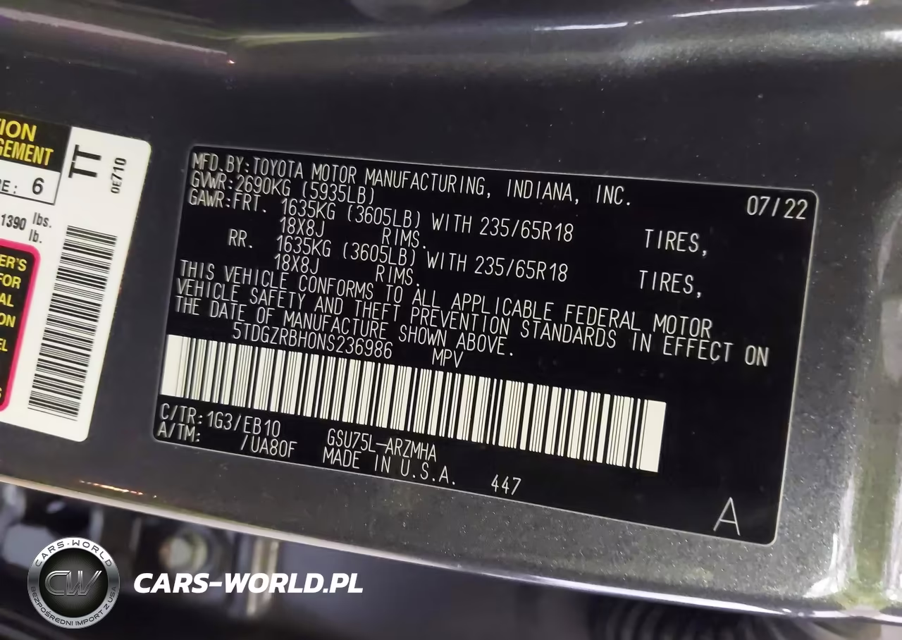 2022 Toyota Highlander Xle VIN:5TDGZRBH0NS236986 - 9