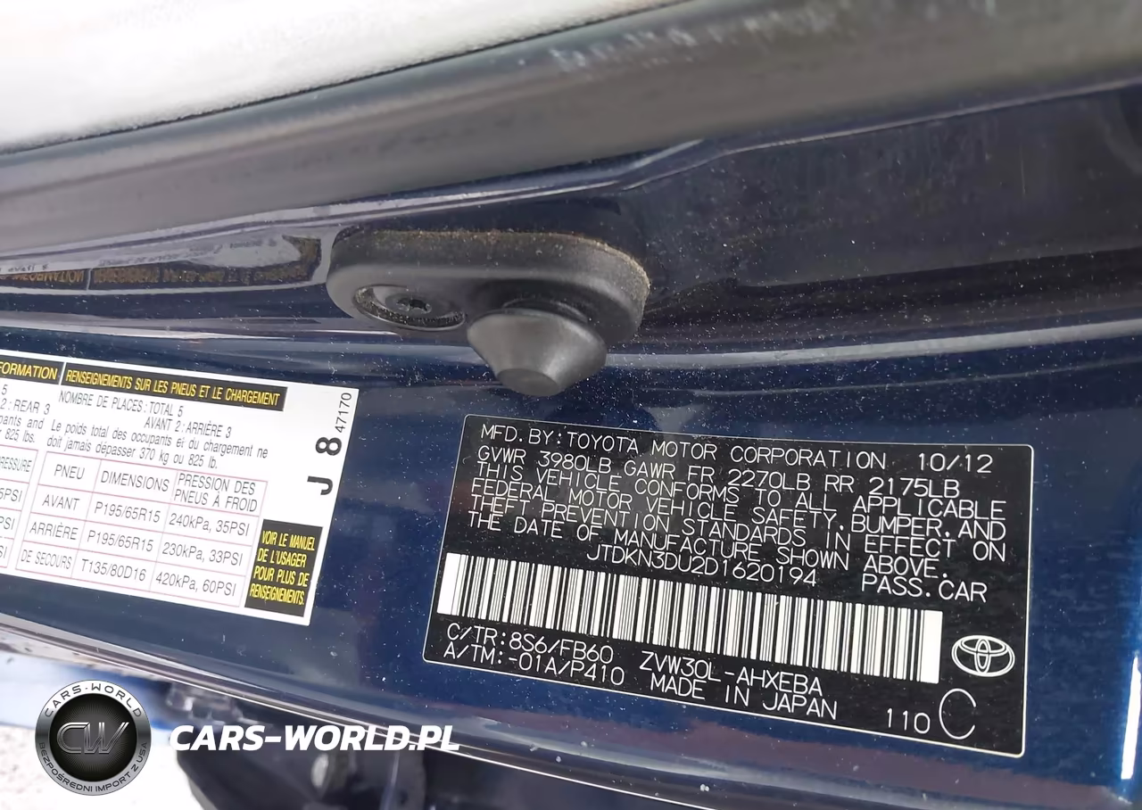 2013 Toyota Prius Three VIN:JTDKN3DU2D1620194 - 9