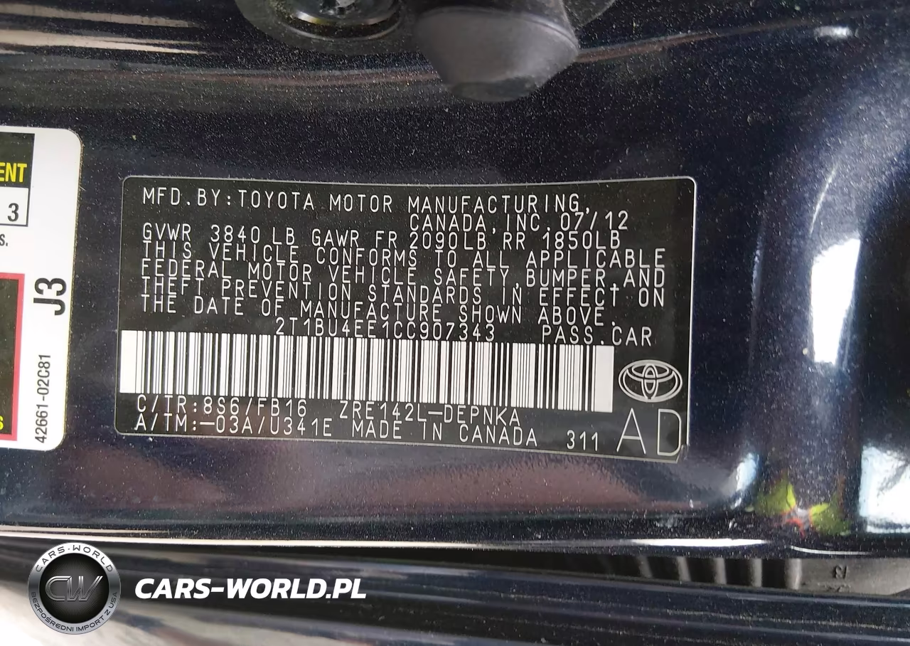 2012 Toyota Corolla Le VIN:2T1BU4EE1CC907343 - 9